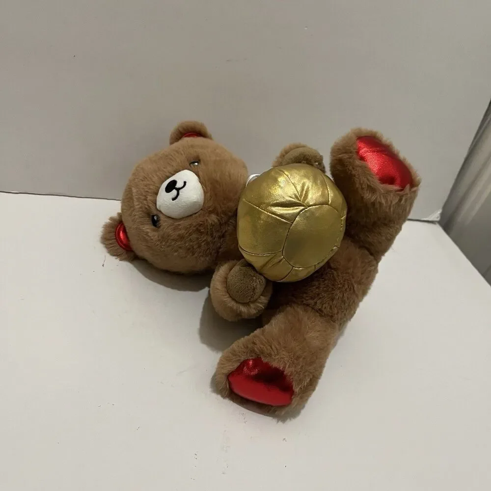 Hershey's Valentines Bear Stuffed Animal 2025 Brown Red & Gold Kiss 9